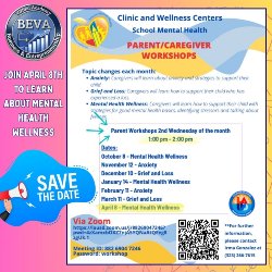 parent/caregiver workshops flyer